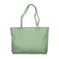 Mario Valentino green polyurethane women's handbag with structured design and top handle, stylish and versatile for everyday use.