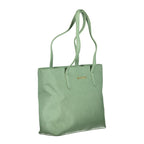 Green Mario Valentino women's handbag made of polyurethane, featuring a stylish design with a top handle and subtle branding.