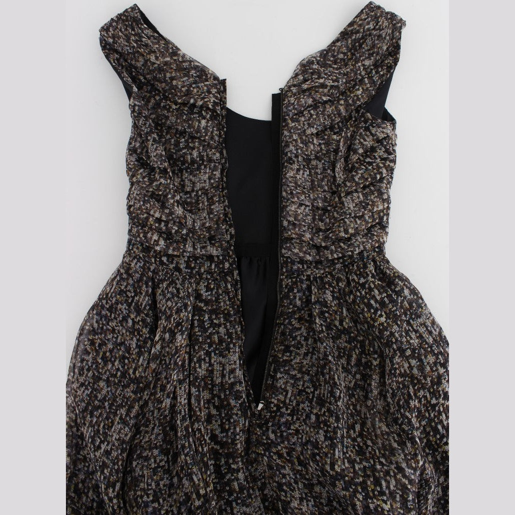 Dolce & Gabbana Dark Silk Shift Gown Full Length Dress
