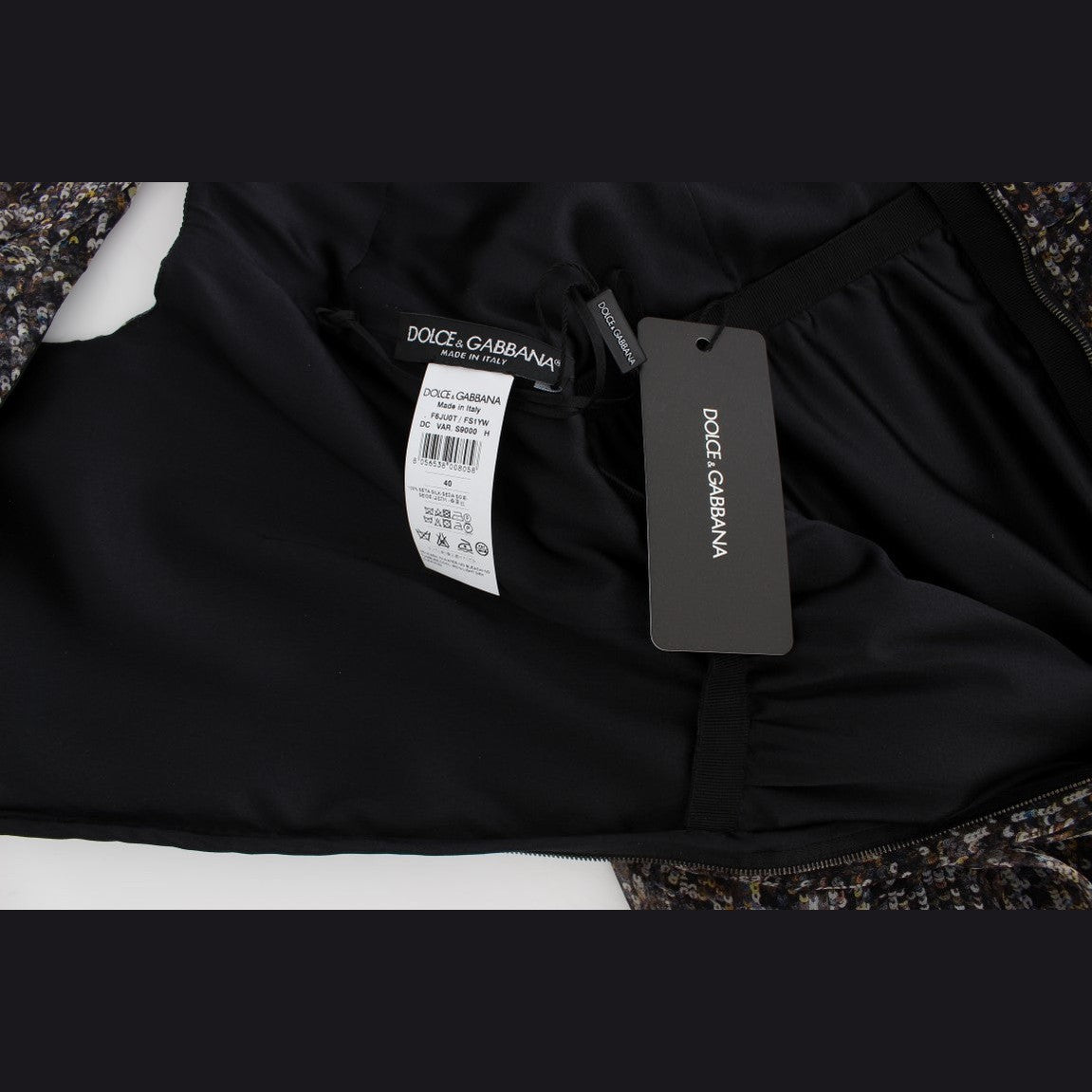 Dolce & Gabbana Dark Silk Shift Gown Full Length Dress