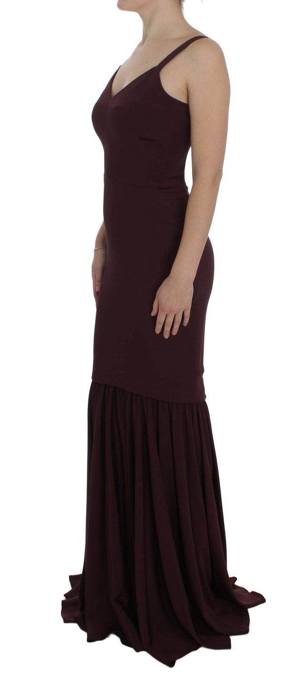 Dolce & Gabbana Bordeaux Stretch Full Length Sheath Dress Dolce & Gabbana