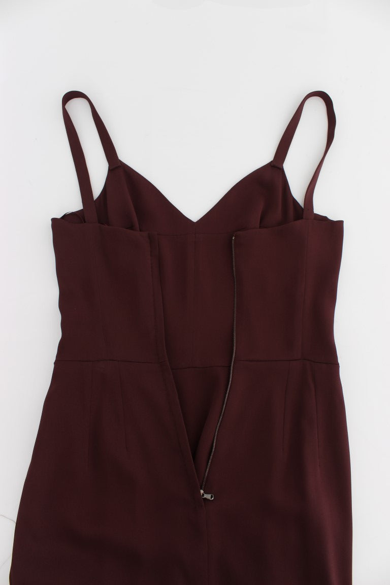 Dolce & Gabbana Bordeaux Stretch Full Length Sheath Dress Dolce & Gabbana