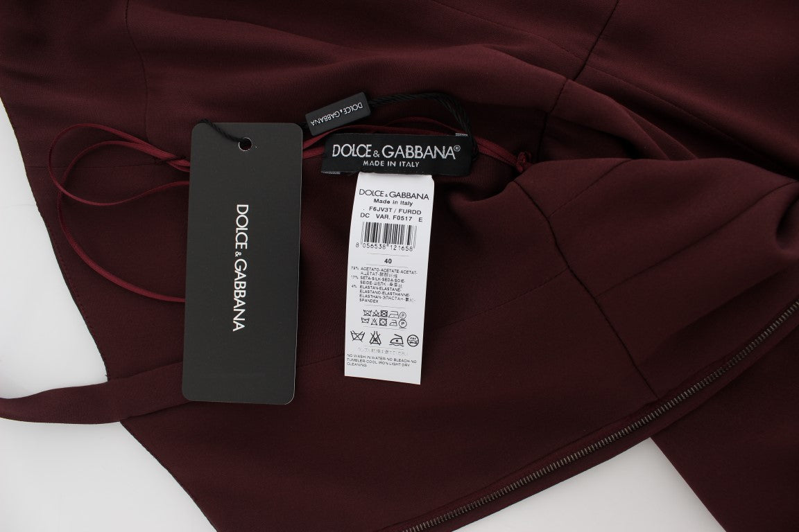 Dolce & Gabbana Bordeaux Stretch Full Length Sheath Dress Dolce & Gabbana