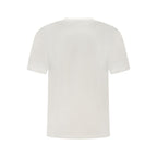 White cotton men's T-shirt by Calvin Klein, plain crew neck design, soft fabric, and classic fit.