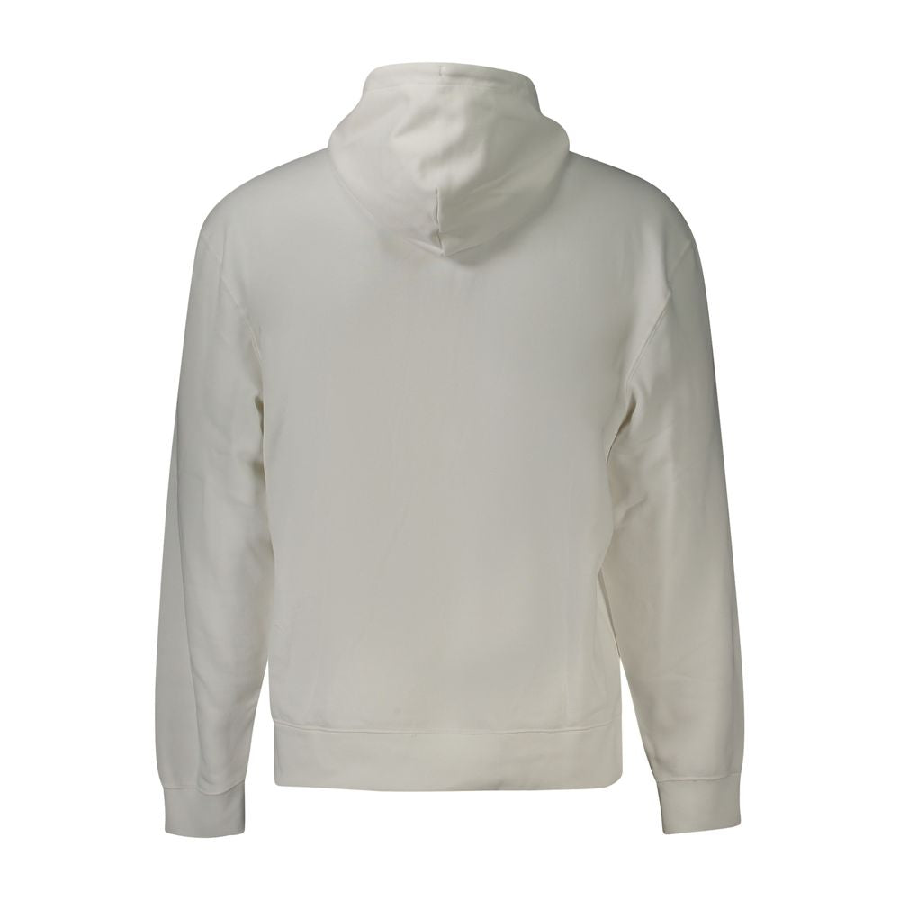 Calvin Klein white cotton men's sweatshirt with crew neckline and long sleeves, casual and comfortable for everyday wear.