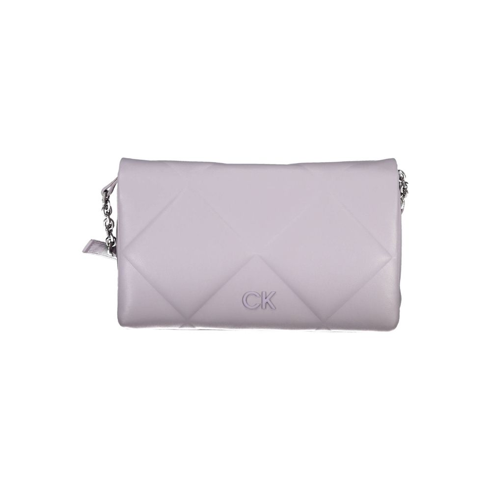 Calvin Klein Viola polyester women's shoulder bag with sleek design and shoulder strap, shown in black against a neutral background.