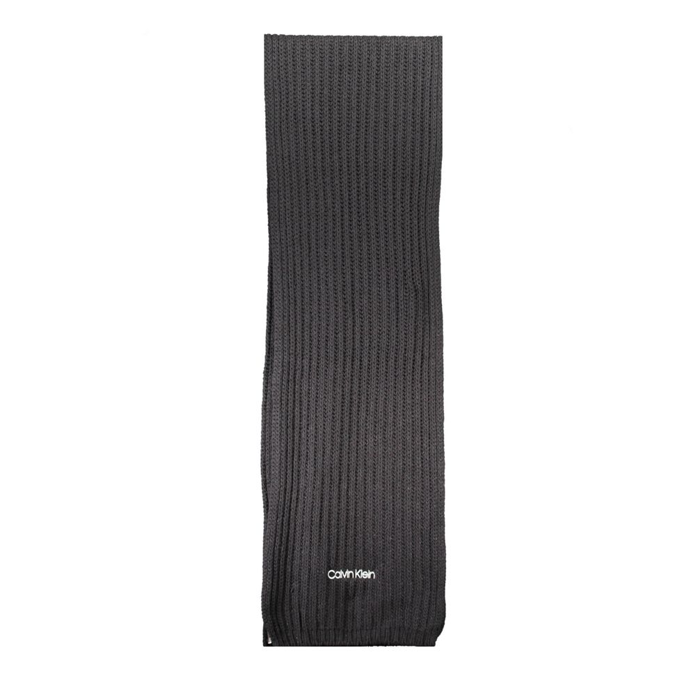 Calvin Klein Black Cotton Women Scarf Calvin Klein