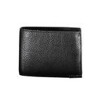 Calvin Klein black leather men's wallet with multiple card slots and a sleek design.