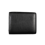 Calvin Klein black leather men's wallet with multiple card slots and a sleek, minimalist design.