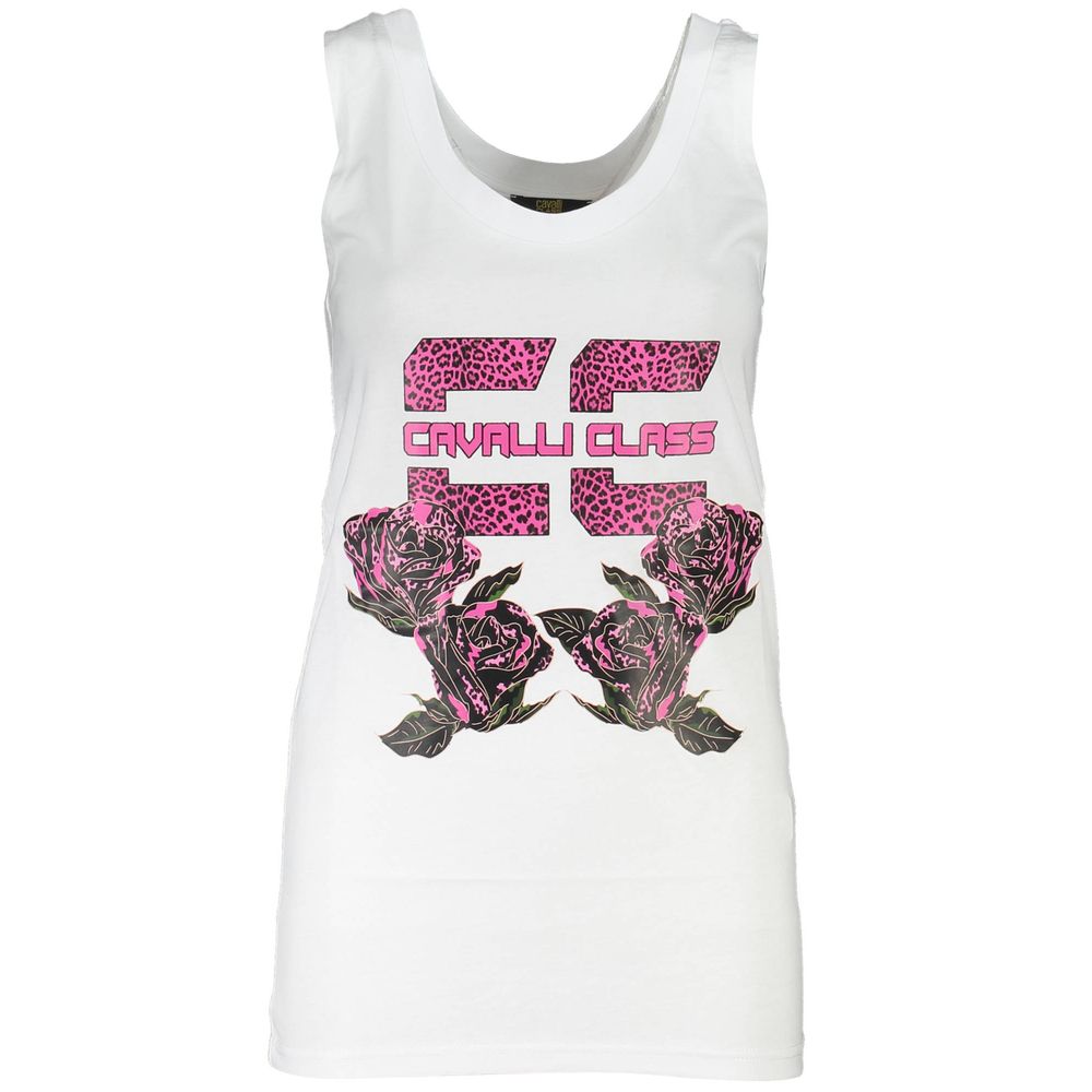 Cavalli Class Bianco Cotton Women T-Shirt Cavalli Class