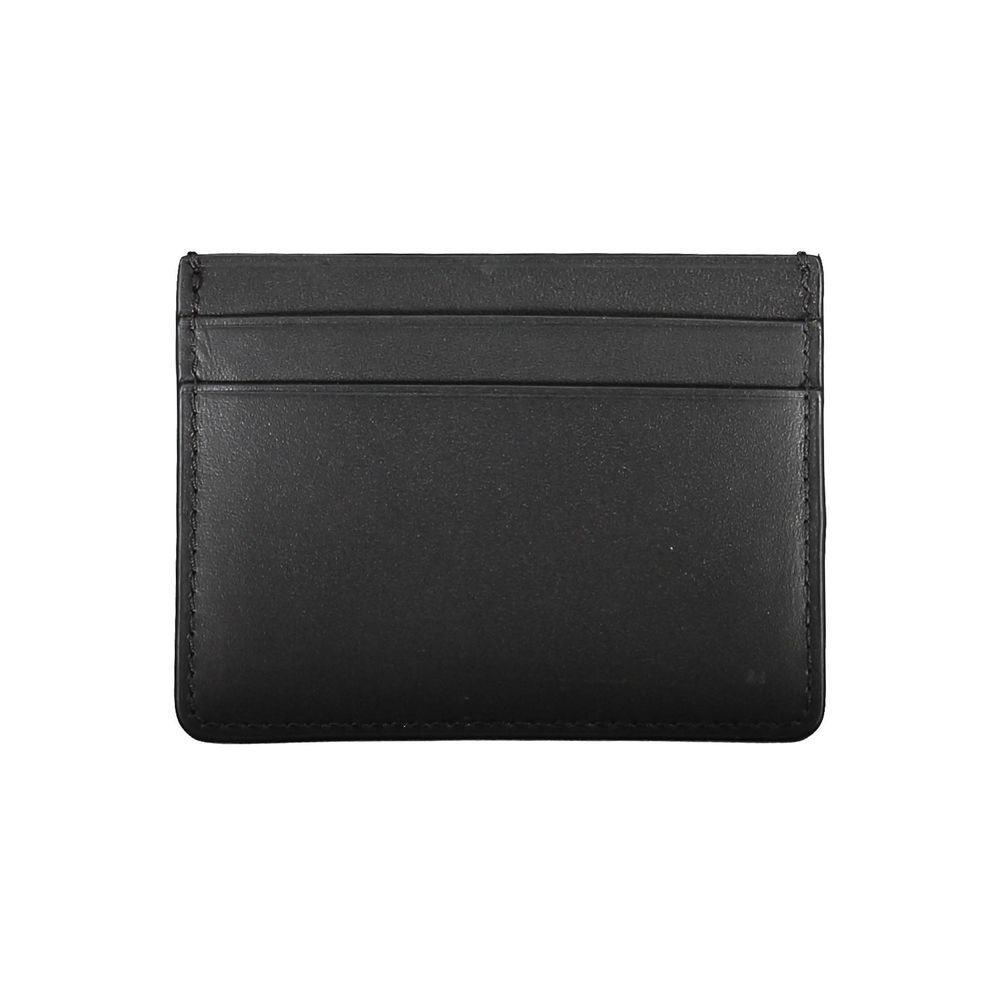 Calvin Klein black leather men's wallet with multiple card slots and a sleek, minimalist design.