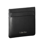 Calvin Klein black leather men's wallet with multiple card slots and a sleek, minimalist design.