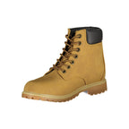 Yellow Fila women's polyester ankle boots with a sleek design and ankle-length cut, suitable for casual and sporty outfits.