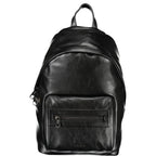 Calvin Klein black polyester men's backpack with adjustable straps and multiple compartments for everyday use.