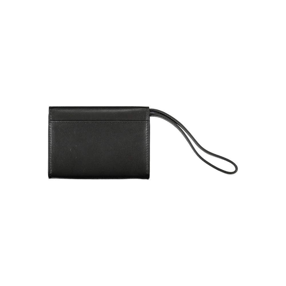 Black Calvin Klein women's wallet made of polyester, featuring a sleek design and multiple card slots.