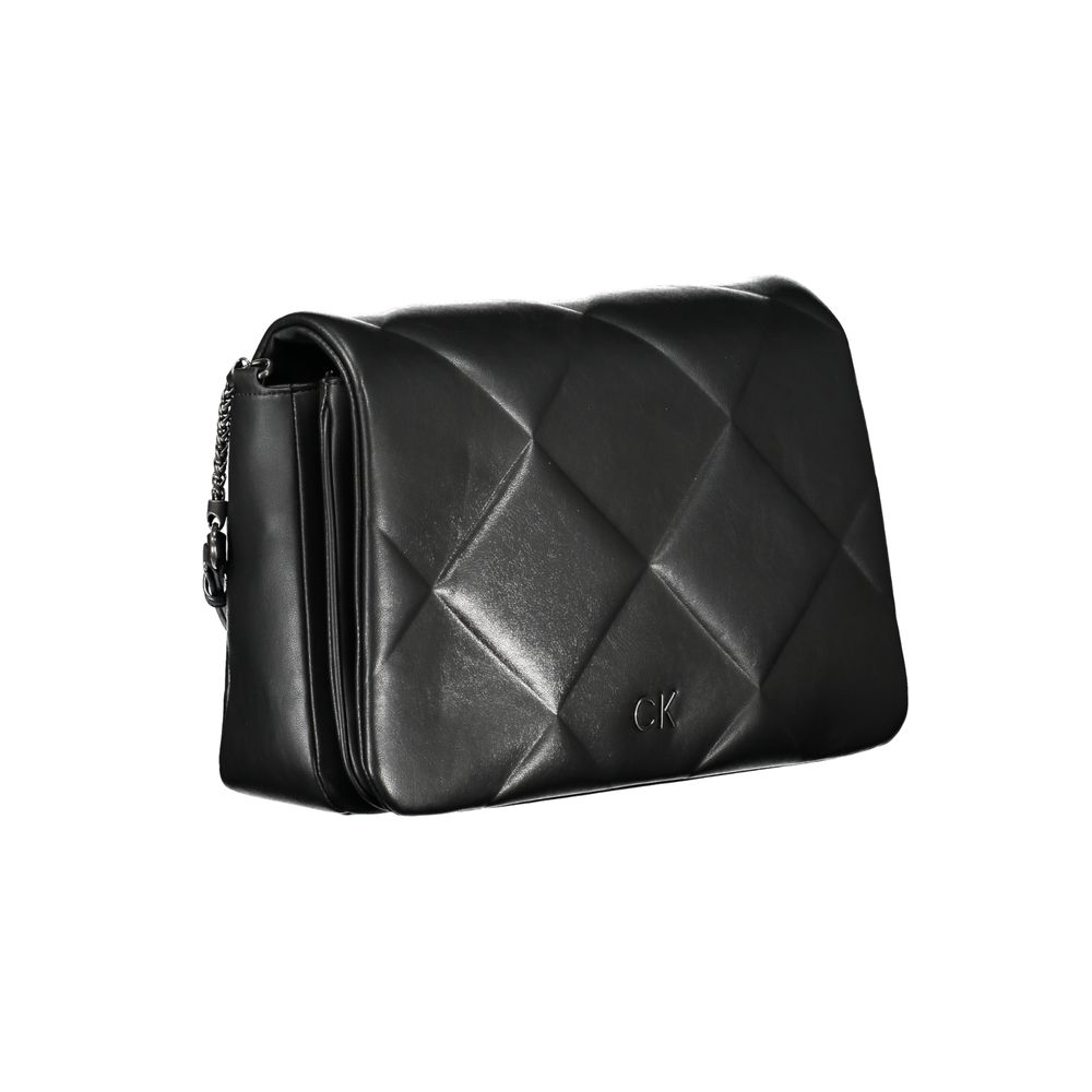 Calvin Klein black polyester women's shoulder bag with sleek design and adjustable strap for everyday style.