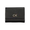 Calvin Klein Nero black polyurethane women’s wallet with sleek design and multiple card slots.