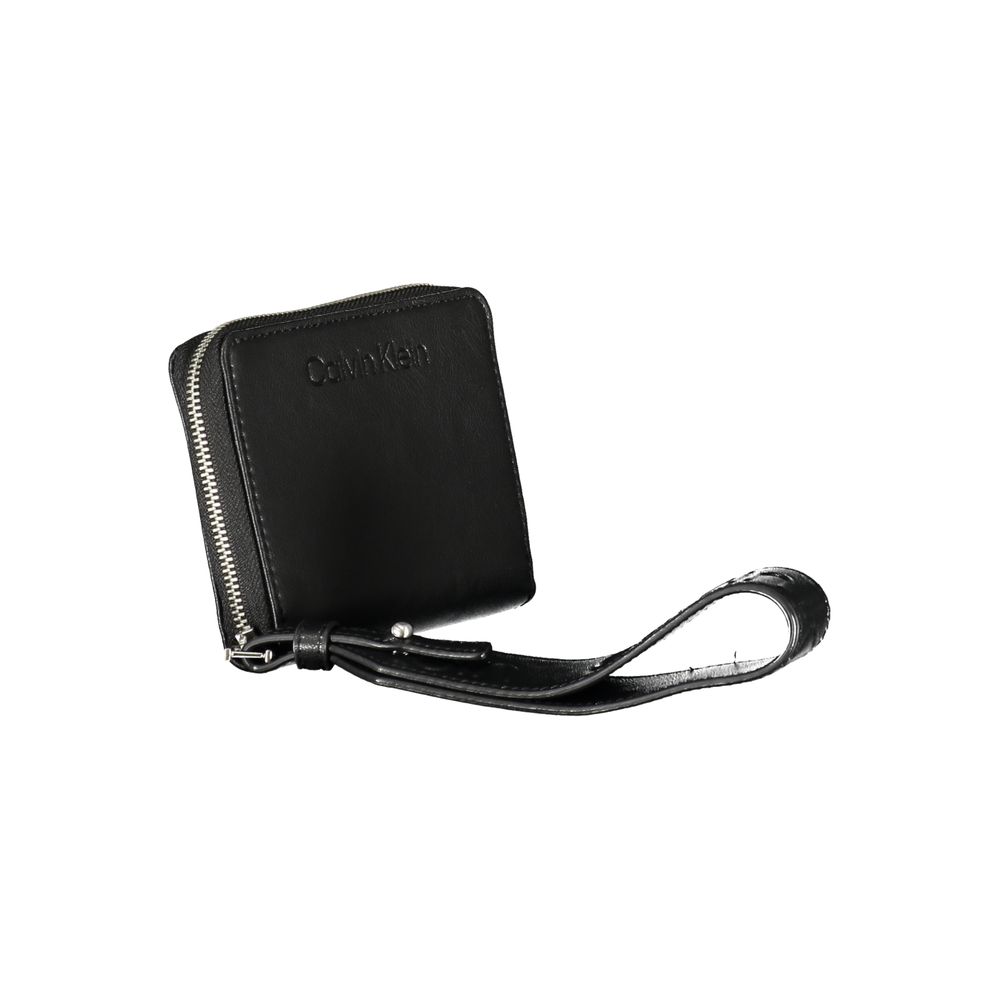 Calvin Klein Nero polyester women's wallet with sleek design, multiple card slots, and a minimalist style.