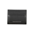 Tommy Hilfiger black leather men's wallet with multiple card slots and a sleek, classic design.