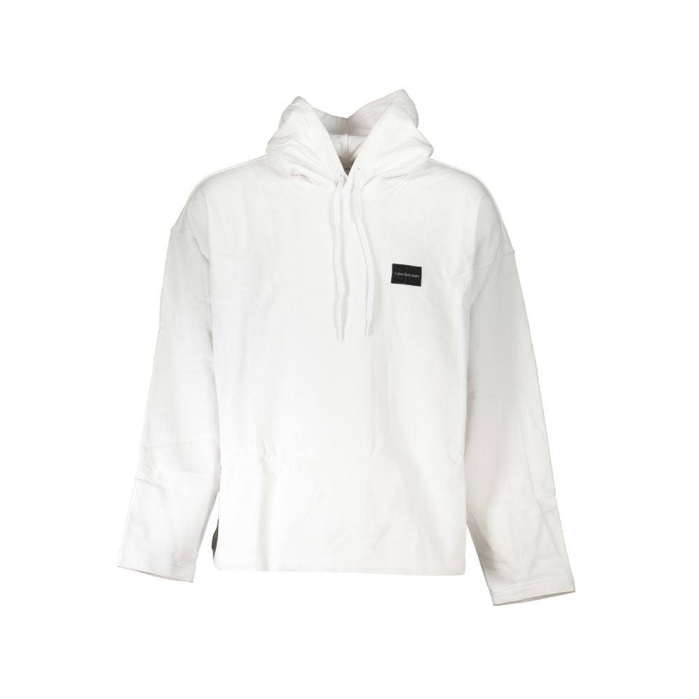 Calvin Klein Bianco cotton male sweatshirt featuring a classic crewneck design and minimalist style.