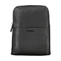 Calvin Klein black polyurethane men's shoulder bag with sleek design and adjustable strap, ideal for everyday use.
