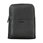 Calvin Klein black polyurethane men's shoulder bag with sleek design and adjustable strap, ideal for everyday use.