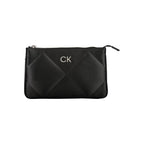 Black Calvin Klein polyester shoulder bag for women with sleek design and adjustable strap, ideal for everyday use.