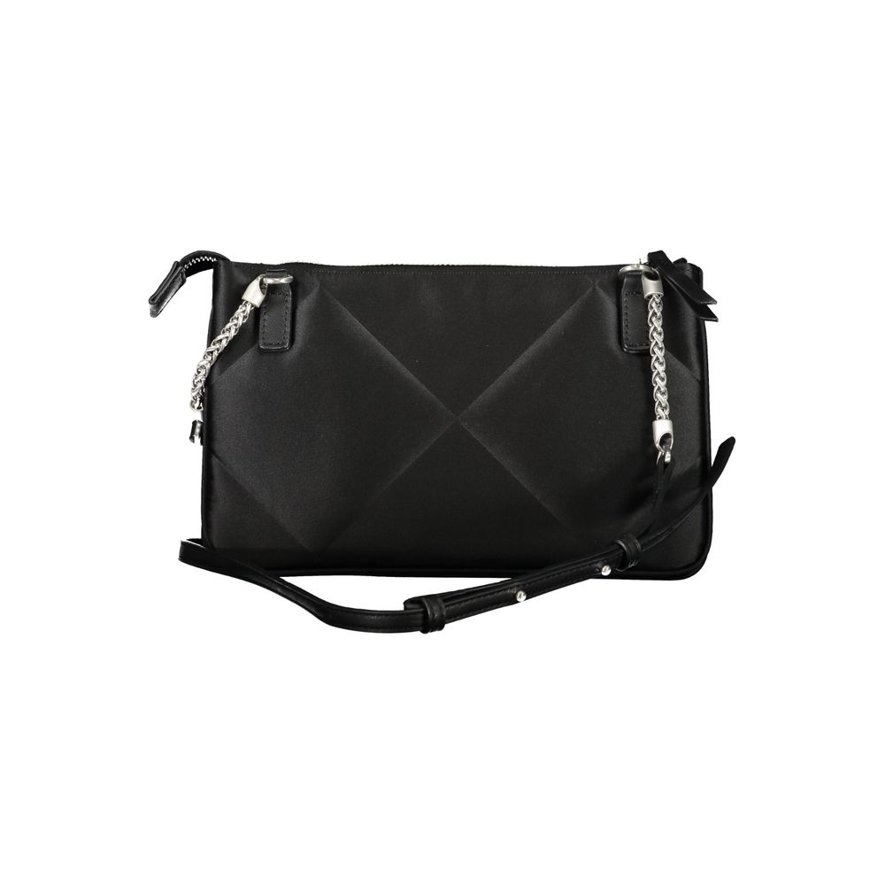Calvin Klein black polyester women's shoulder bag with sleek design and adjustable strap, suitable for everyday use.