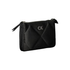 Calvin Klein black polyester women's shoulder bag with sleek design and adjustable strap.