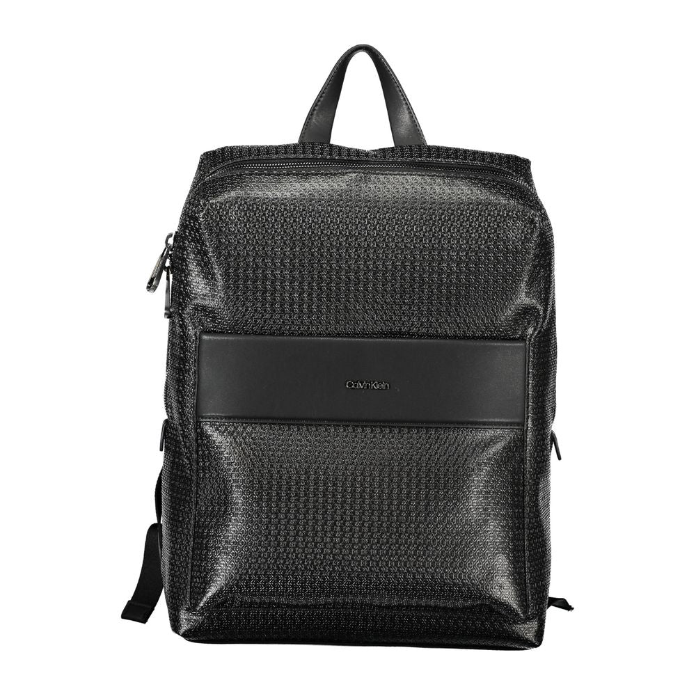 Calvin Klein Nero polyester men's backpack with adjustable straps and multiple compartments, stylish and functional for everyday use.