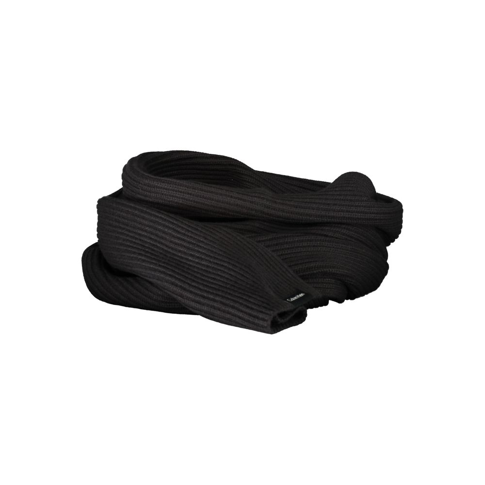 Calvin Klein Black Cotton Scarf Calvin Klein