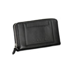 Black Calvin Klein women's wallet made of polyester, featuring a sleek design and multiple card slots.
