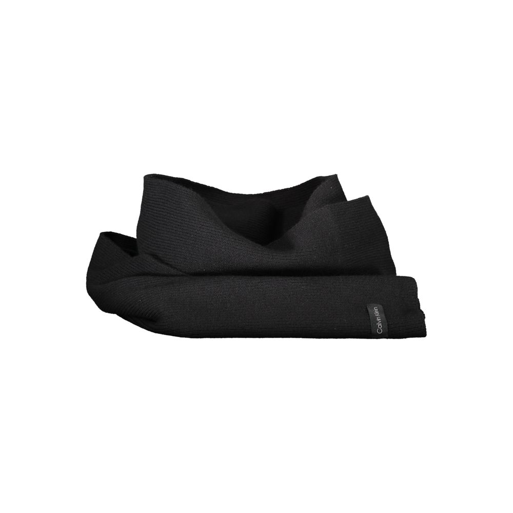 Calvin Klein Black Cotton Scarf Calvin Klein