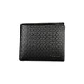 Calvin Klein black leather men's wallet with multiple card slots and a sleek, minimalist design.