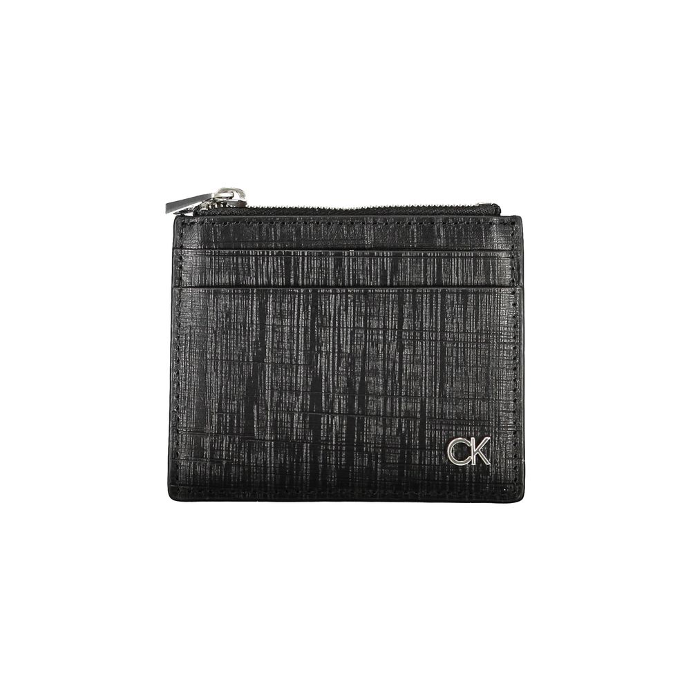 Calvin Klein Nero leather men's cardholder with multiple card slots and sleek design for everyday use.