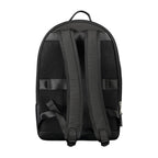 Tommy Hilfiger black polyester men's backpack with adjustable straps and front zip pocket, stylish and functional for everyday use.