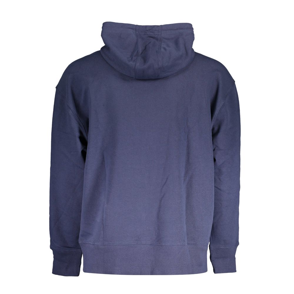 Tommy Hilfiger men's blue cotton hoodie sweatshirt with front pocket and hood, casual athletic wear for men.