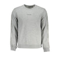 Calvin Klein Grigio polyester men's sweatshirt with crew neckline and long sleeves, casual style and comfortable fit.