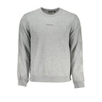 Calvin Klein Grigio polyester men's sweatshirt with crew neckline and long sleeves, casual style and comfortable fit.