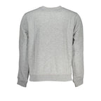 Calvin Klein Grigio polyester men's sweatshirt with crew neck and long sleeves, casual style and comfortable fit.