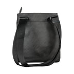 Calvin Klein black polyester men's shoulder bag with adjustable strap and zipper compartments, stylish and functional accessory.