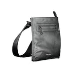 Calvin Klein black polyester men's shoulder bag with adjustable strap and sleek design for everyday use.