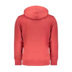 Red cotton men's sweatshirt by Calvin Klein featuring a classic crewneck and minimalist design.