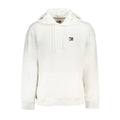 White cotton men's sweatshirt hoodie by Tommy Hilfiger with a casual fit and logo detail on the front.