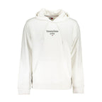 White cotton men's hoodie sweatshirt by Tommy Hilfiger, featuring a hood and casual fit, displayed on a plain background.