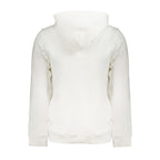 Tommy Hilfiger white cotton men's sweatshirt hoodie with front pocket and logo detail, casual and comfortable for everyday wear.