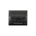 Tommy Hilfiger black leather men's wallet with multiple card slots and a sleek, classic design.