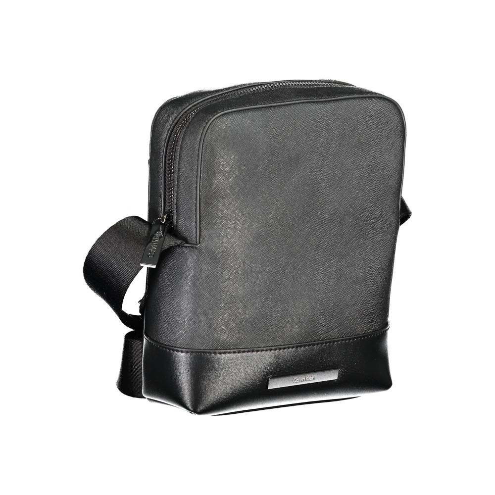 Calvin Klein Nero polyester men's shoulder bag with adjustable strap and minimalist design, suitable for casual and professional use.