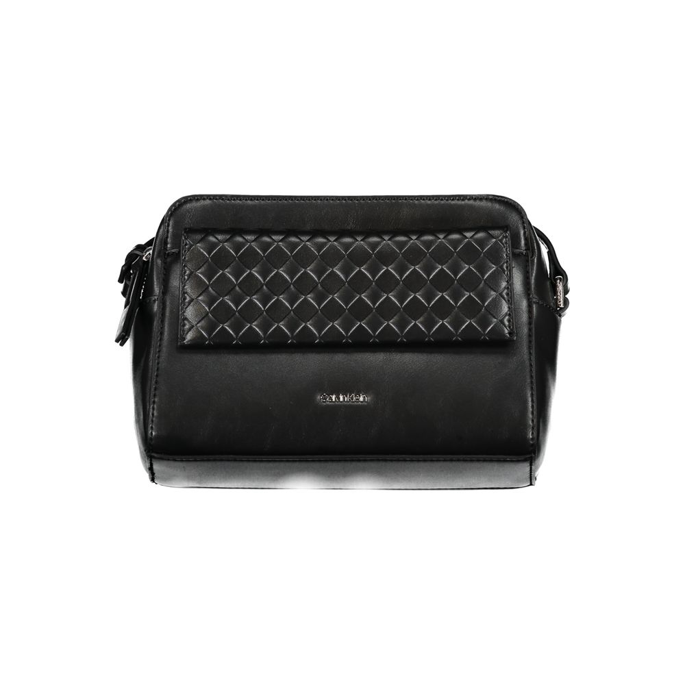 Calvin Klein black polyester women's shoulder bag with sleek design and adjustable strap, perfect for everyday use.