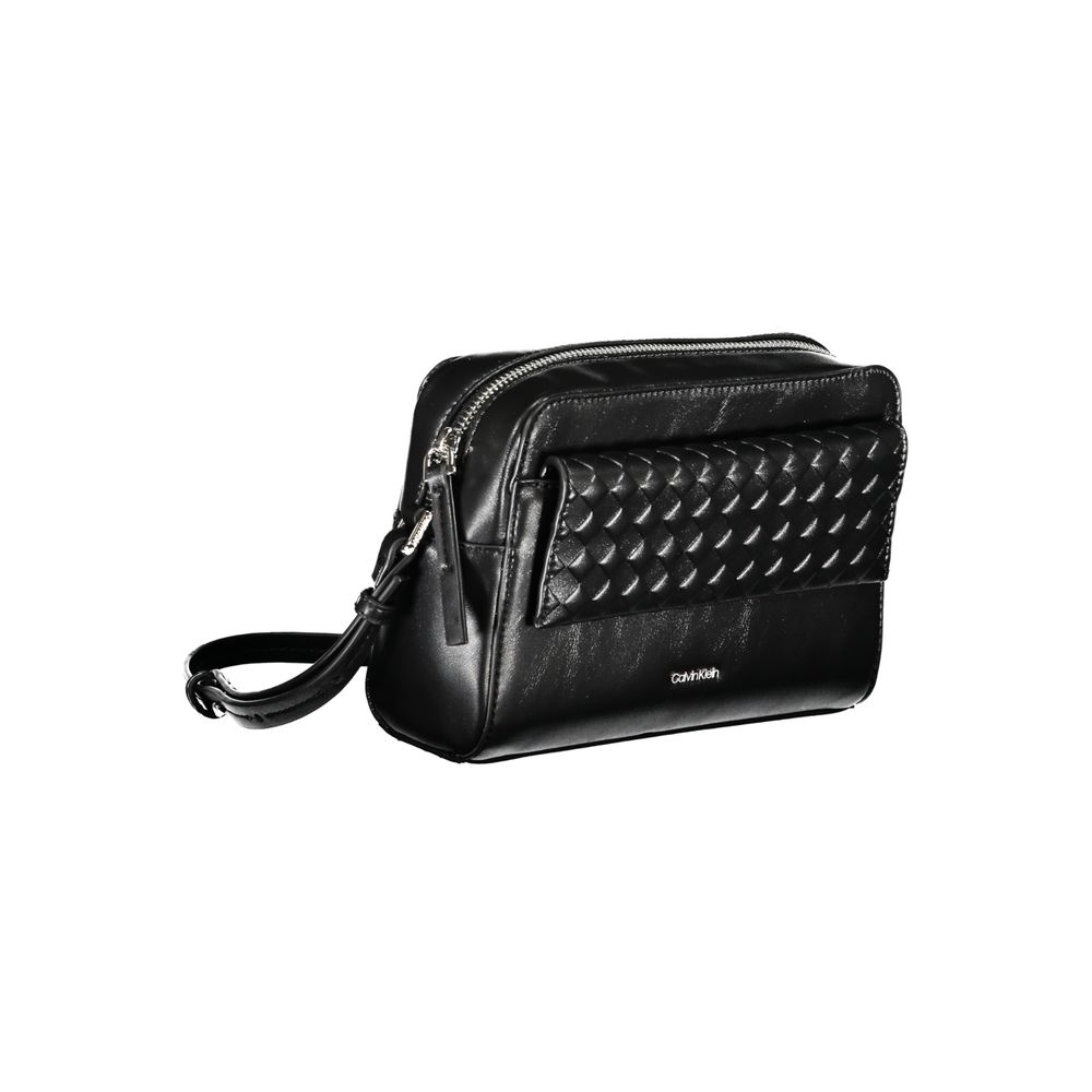 Calvin Klein black polyester women's shoulder bag with sleek design and adjustable strap, perfect for everyday use.